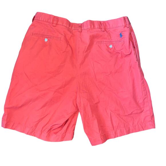 Polo by Ralph Lauren Tyler Short VIntage Pleated front Preppy shorts size 38 red - Picture 2 of 7